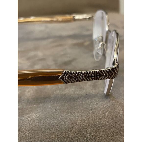 Sophia Loren M246 168 Eyeglasses Sunglasses Frames Brown Gold Round Full Rim 120 - Picture 7 of 8